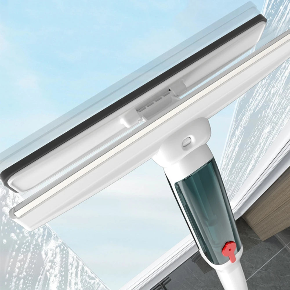 Glasswipershop Long Handle Double Use Spray Window Cleaning Microfiber Rubber Glass Spray Scraper Wiper Squeegee Window Cleaner