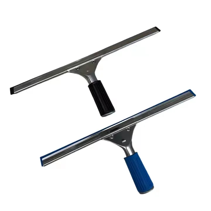 Glasswipershop Blue Handle Industrial Window Squeegee Cleaning Tool Glass Squeegee Cleaner Window Cleaning Wiper with Black and Soft Rubber