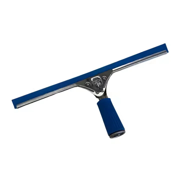 Glasswipershop Blue Handle Industrial Window Squeegee Cleaning Tool Glass Squeegee Cleaner Window Cleaning Wiper with Black and Soft Rubber