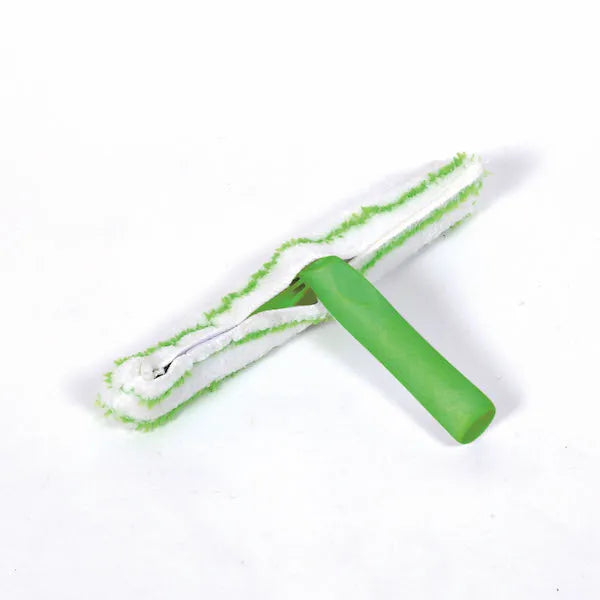 Glasswipershop Long Handle Silicone Window Glass Cleaner Blade Squeegee Wiper and Microfiber Scrubber