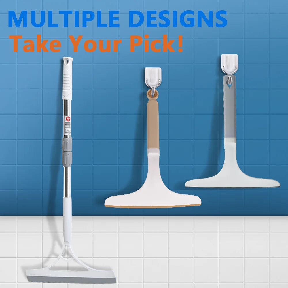 Glasswipershop Mini Silicone Windshield Water Shower Squeegee Window Scraper Washer with Plastic Handle for Cleaning Glass Wiper