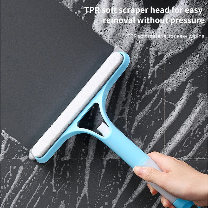 Glasswipershop Multifunctional Glass Wiper 3-in-1 Double Sided Spray Glass Cleaning Brush Bathroom Mirror Scraper Household